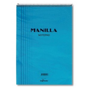 Spirālbloks A5 70 lapas rūtiņu Manilla zils