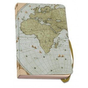 Blociņš A6 56 lapas līniju ar gumiju Map of the World