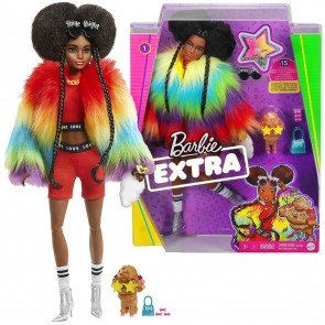 Lelle Barbie Extra Doll-Rainbow Coat