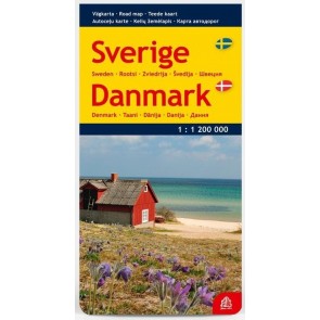 Zviedrija, Dānija/Sverige, Danmark. Autoceļu karte 1:1 200 000