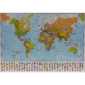 World political wall map 1:40 000 000