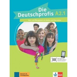 Deutschprofis, die A2.1 Kursbuch + Übungsbuch + Audios und Clips online
