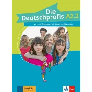 Deutschprofis, die A2.2 Kursbuch + Übungsbuch + Audios und Clips online