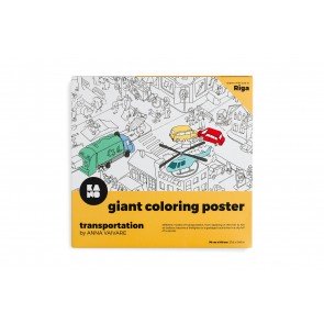 Giant Coloring Poster: Transportation (Lielizmēra krāsojamais plakāts)