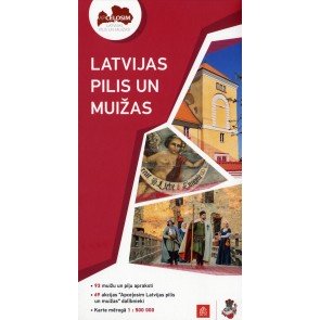 Karte Latvijas pilis un muižas 1:500 000